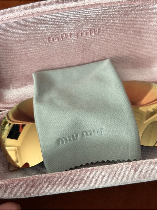 Miu Miu Gold Mirrored Aviator Sunglasses main image 6